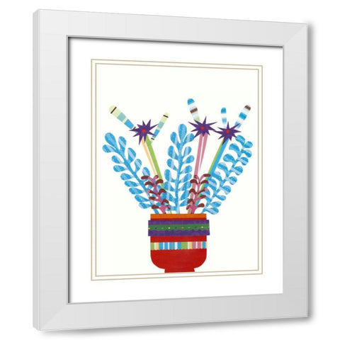 Cheerful Succulent IV White Modern Wood Framed Art Print with Double Matting by Moore, Regina