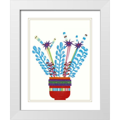 Cheerful Succulent IV White Modern Wood Framed Art Print with Double Matting by Moore, Regina