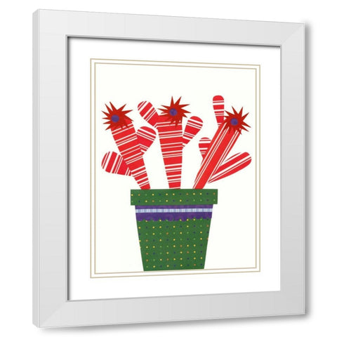 Cheerful Succulent V White Modern Wood Framed Art Print with Double Matting by Moore, Regina