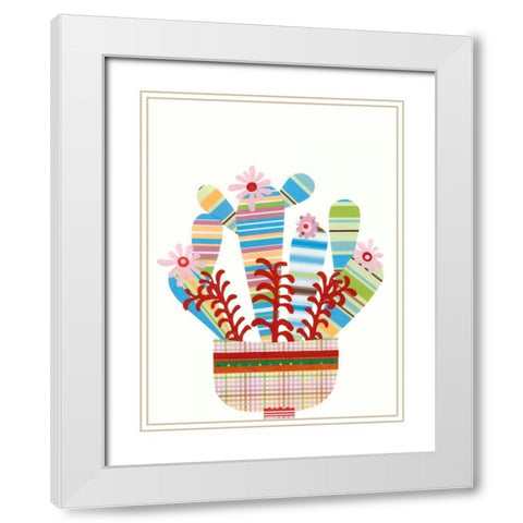 Cheerful Succulent VI White Modern Wood Framed Art Print with Double Matting by Moore, Regina