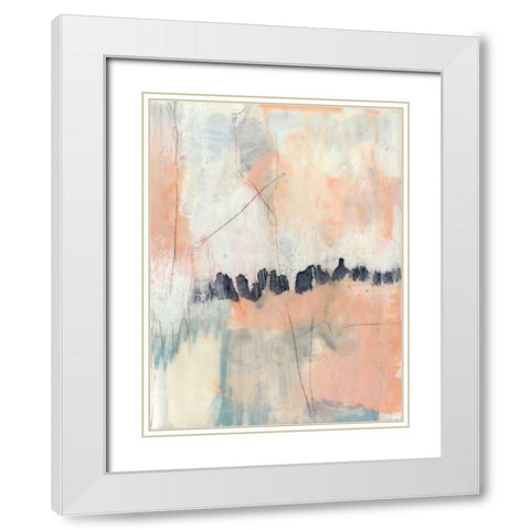 Blush and Navy II White Modern Wood Framed Art Print with Double Matting by Goldberger, Jennifer