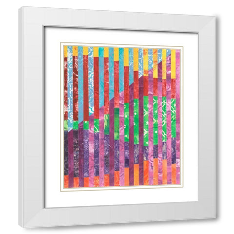 Quilted Monoprints IV White Modern Wood Framed Art Print with Double Matting by Moore, Regina