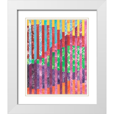 Quilted Monoprints IV White Modern Wood Framed Art Print with Double Matting by Moore, Regina