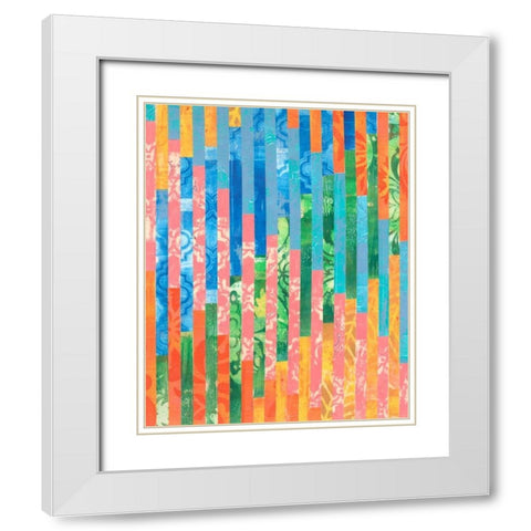 Quilted Monoprints VI White Modern Wood Framed Art Print with Double Matting by Moore, Regina