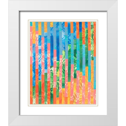Quilted Monoprints VI White Modern Wood Framed Art Print with Double Matting by Moore, Regina