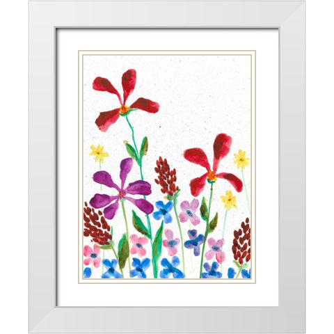 Vivid Whimsy I White Modern Wood Framed Art Print with Double Matting by Moore, Regina