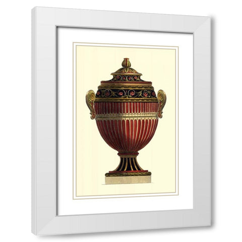 Empire Urn I White Modern Wood Framed Art Print with Double Matting by Vision Studio