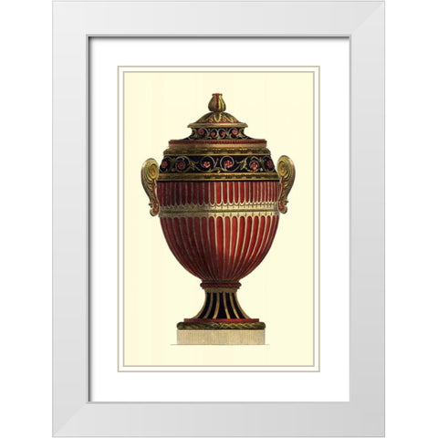 Empire Urn I White Modern Wood Framed Art Print with Double Matting by Vision Studio