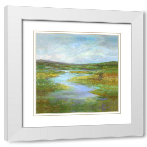 Marsh Sanctuary White Modern Wood Framed Art Print with Double Matting by Finch, Sheila