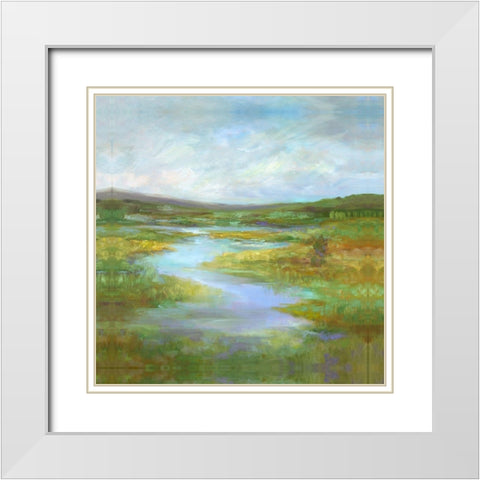 Marsh Sanctuary White Modern Wood Framed Art Print with Double Matting by Finch, Sheila