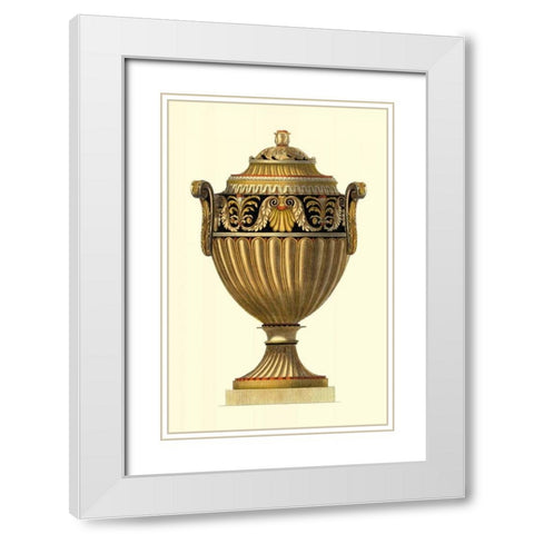 Empire Urn III White Modern Wood Framed Art Print with Double Matting by Vision Studio