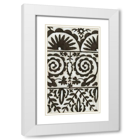 Flamenco Pattern I White Modern Wood Framed Art Print with Double Matting by Zarris, Chariklia