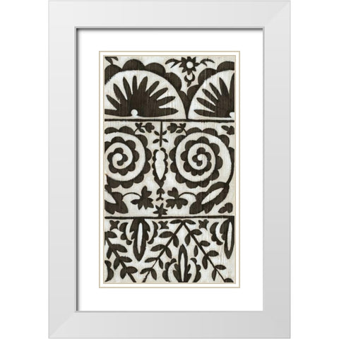 Flamenco Pattern I White Modern Wood Framed Art Print with Double Matting by Zarris, Chariklia