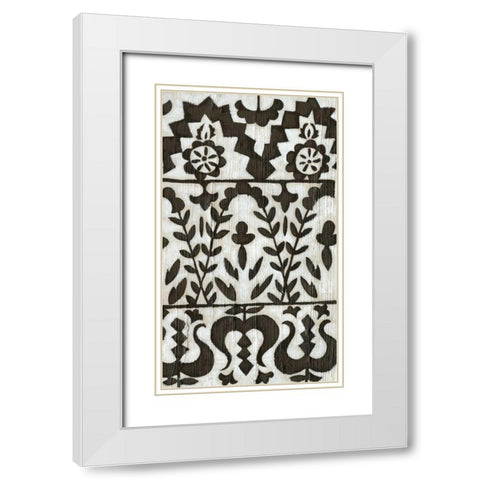 Flamenco Pattern II White Modern Wood Framed Art Print with Double Matting by Zarris, Chariklia