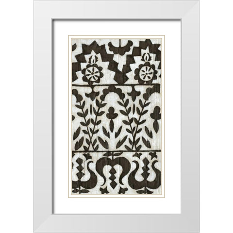 Flamenco Pattern II White Modern Wood Framed Art Print with Double Matting by Zarris, Chariklia