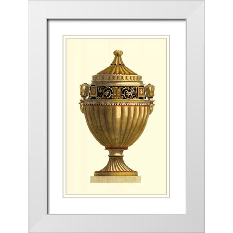 Empire Urn IV White Modern Wood Framed Art Print with Double Matting by Vision Studio
