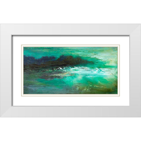 Dusk on the Coast  White Modern Wood Framed Art Print with Double Matting by Finch, Sheila