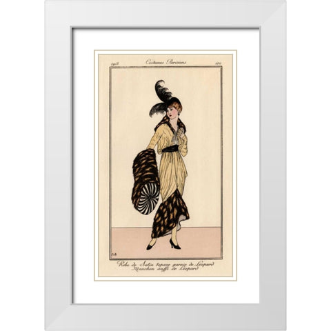 Vintage French Fashion II White Modern Wood Framed Art Print with Double Matting by Unknown