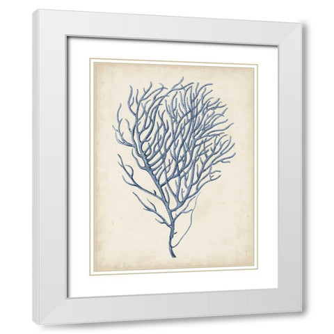 Indigo Coral VI White Modern Wood Framed Art Print with Double Matting by Vision Studio