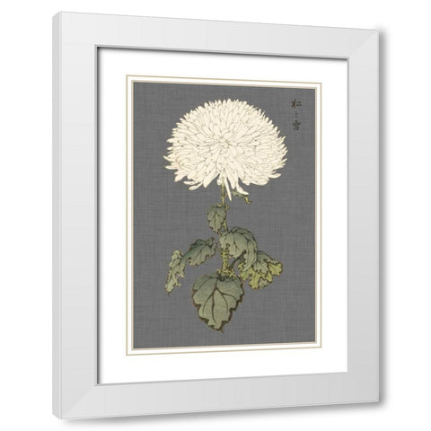 Dramatic Ivory Mums I White Modern Wood Framed Art Print with Double Matting by Vision Studio