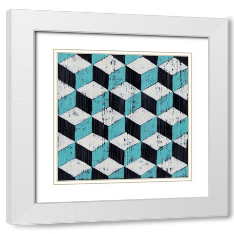 Over Under V White Modern Wood Framed Art Print with Double Matting by Zarris, Chariklia