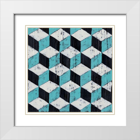 Over Under V White Modern Wood Framed Art Print with Double Matting by Zarris, Chariklia