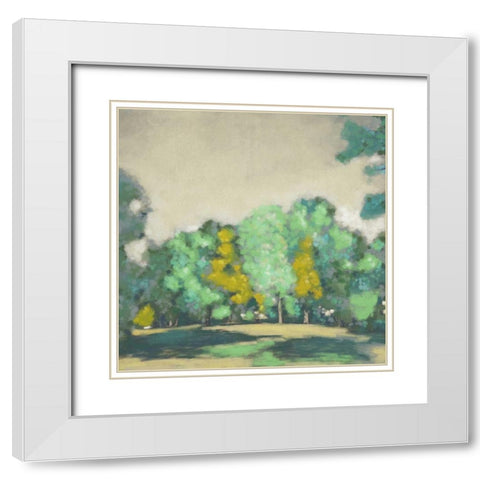 Treeline I White Modern Wood Framed Art Print with Double Matting by Zarris, Chariklia