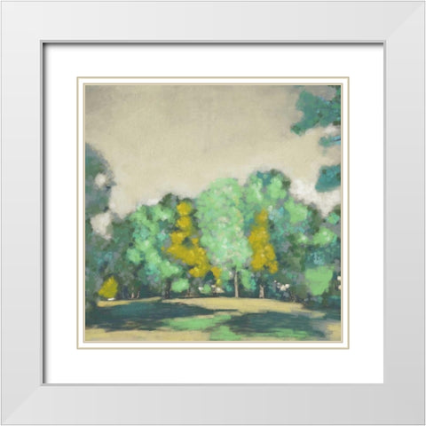 Treeline I White Modern Wood Framed Art Print with Double Matting by Zarris, Chariklia