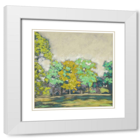 Treeline II White Modern Wood Framed Art Print with Double Matting by Zarris, Chariklia