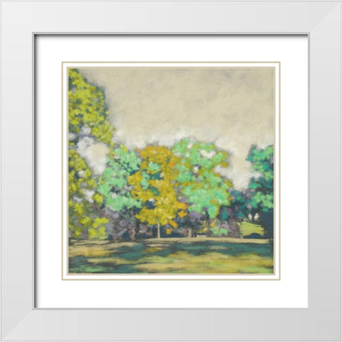 Treeline II White Modern Wood Framed Art Print with Double Matting by Zarris, Chariklia