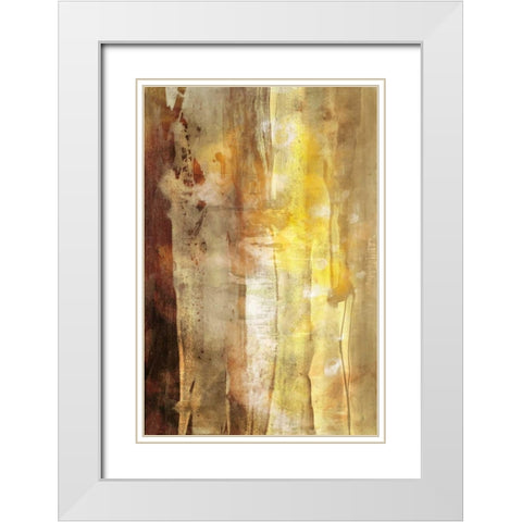 Golden Glow I White Modern Wood Framed Art Print with Double Matting by Jasper, Sisa