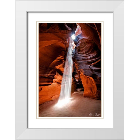 Sun Shining Through Canyon I White Modern Wood Framed Art Print with Double Matting by Drost, David