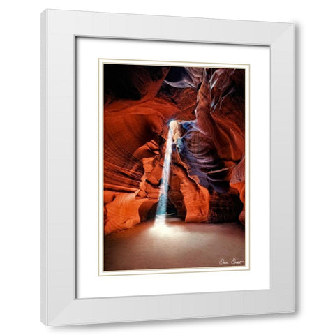 Sun Shining Through Canyon II White Modern Wood Framed Art Print with Double Matting by Drost, David