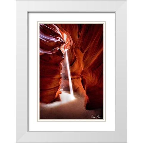 Sun Shining Through Canyon VI White Modern Wood Framed Art Print with Double Matting by Drost, David