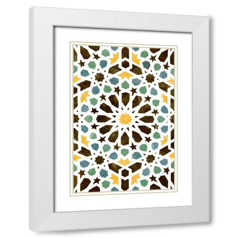 Zellige Board I White Modern Wood Framed Art Print with Double Matting by Saunders, Alonzo