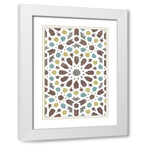 Zellige Board II White Modern Wood Framed Art Print with Double Matting by Saunders, Alonzo