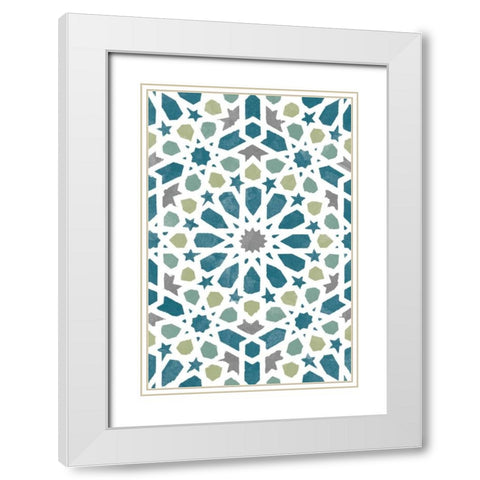 Zellige Board III White Modern Wood Framed Art Print with Double Matting by Saunders, Alonzo