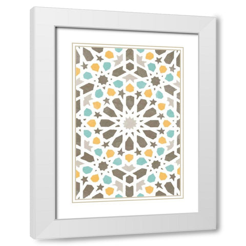 Zellige Board IV White Modern Wood Framed Art Print with Double Matting by Saunders, Alonzo