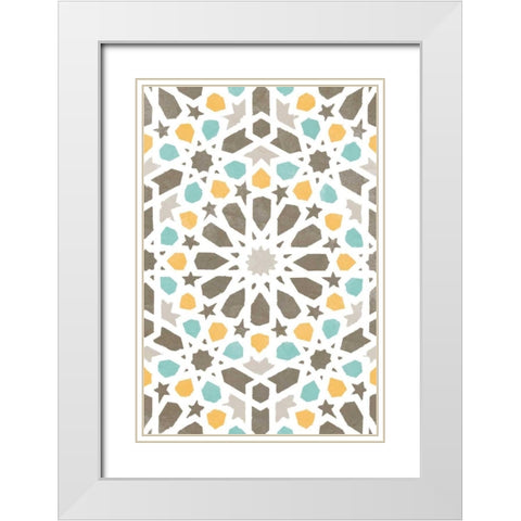 Zellige Board IV White Modern Wood Framed Art Print with Double Matting by Saunders, Alonzo
