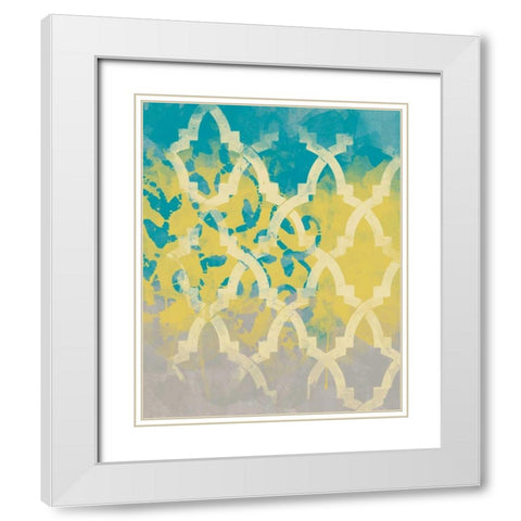 Yellow in the Middle II White Modern Wood Framed Art Print with Double Matting by Saunders, Alonzo