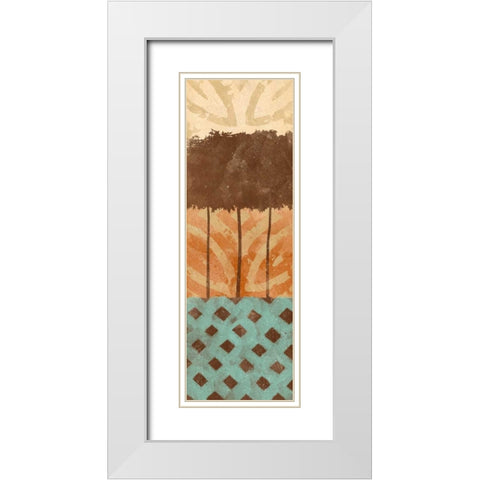 Tribal Trio II White Modern Wood Framed Art Print with Double Matting by Saunders, Alonzo