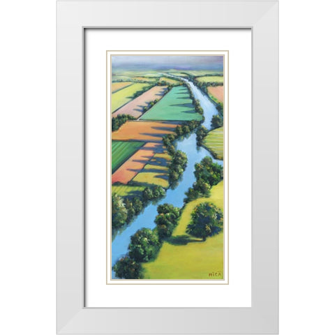 Flying Above I White Modern Wood Framed Art Print with Double Matting by Mica