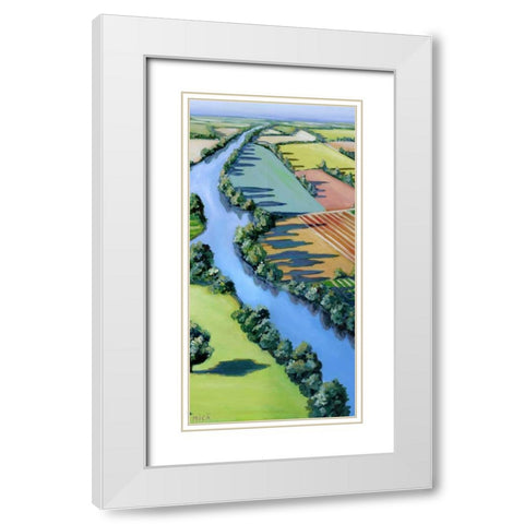 Flying Above II White Modern Wood Framed Art Print with Double Matting by Mica