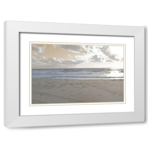 Serene Sea II White Modern Wood Framed Art Print with Double Matting by Chandler, Sharon
