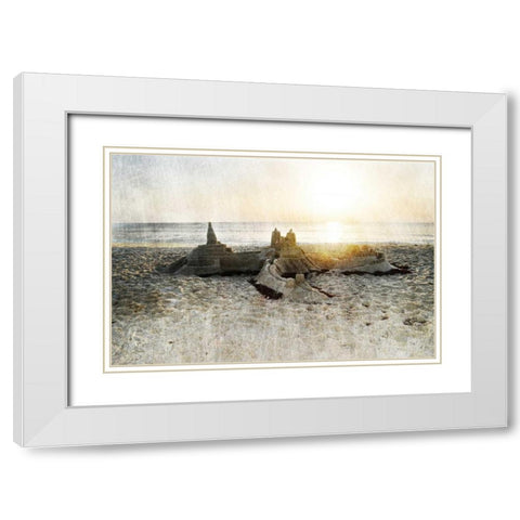 Sand Castle I White Modern Wood Framed Art Print with Double Matting by Chandler, Sharon