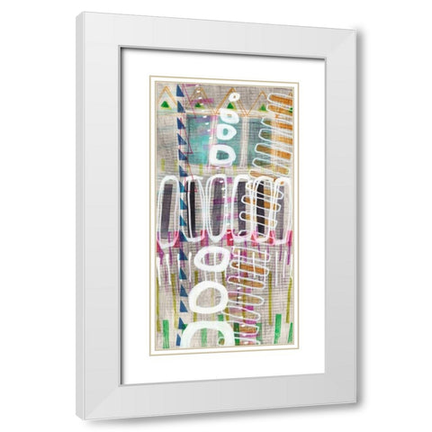 Tribal One II White Modern Wood Framed Art Print with Double Matting by Galapon, Nikki
