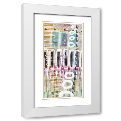 Tribal One III White Modern Wood Framed Art Print with Double Matting by Galapon, Nikki