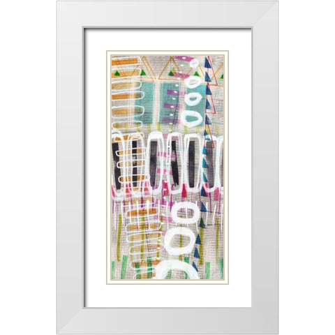 Tribal One III White Modern Wood Framed Art Print with Double Matting by Galapon, Nikki