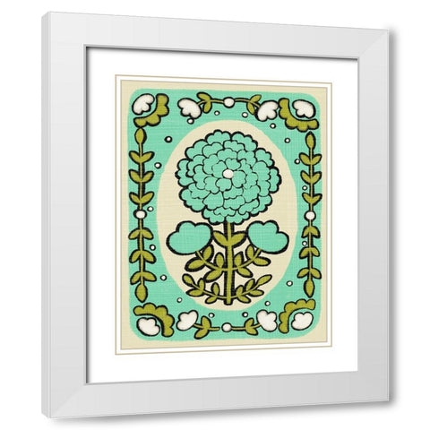 Gouache Florals I White Modern Wood Framed Art Print with Double Matting by Zarris, Chariklia
