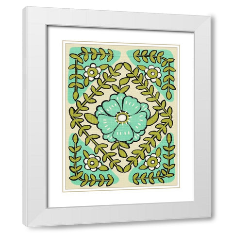 Gouache Florals IV White Modern Wood Framed Art Print with Double Matting by Zarris, Chariklia